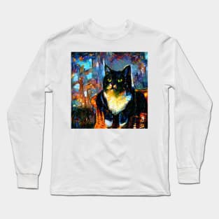 cute ragdoll cat (cat, cute, cats, kitten, funny, pets, pet, retro, animal, love, sunset, 80s) Long Sleeve T-Shirt